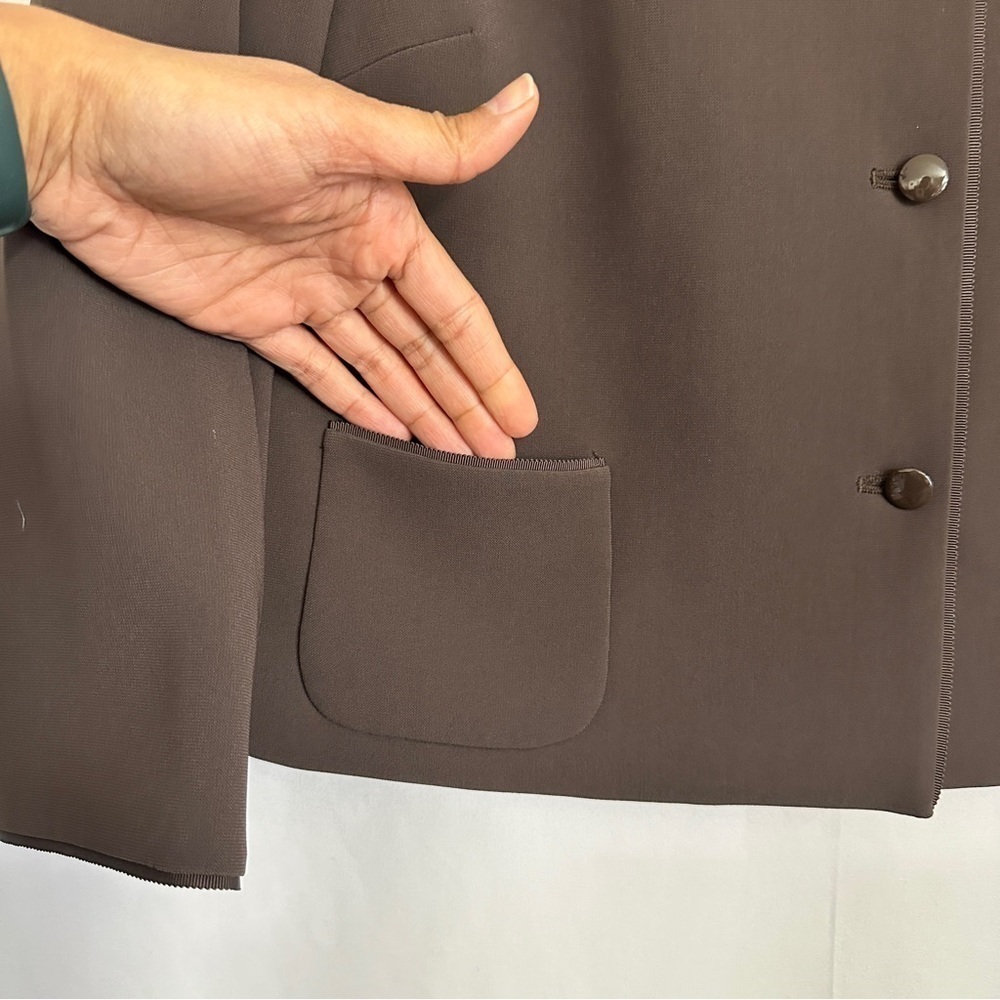 Vintage Talbots Women's Petite Dark Brown Button Up Short Jacket Blazer sz 12P - Picture 6 of 10